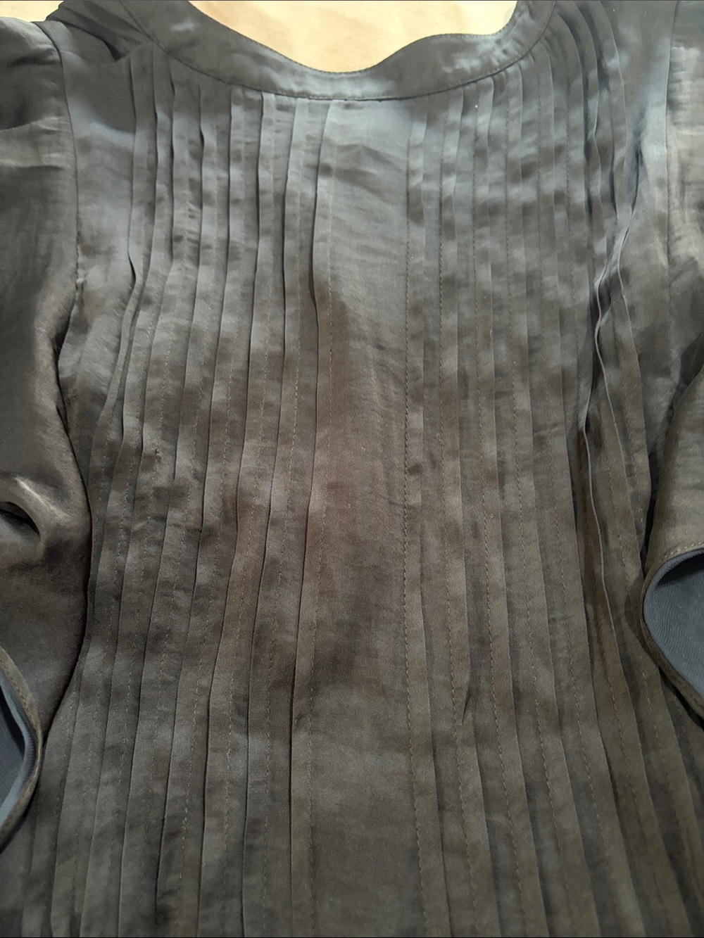 Anthropologie Black Ruffle Pintuck Blouse - Picture 13 of 13